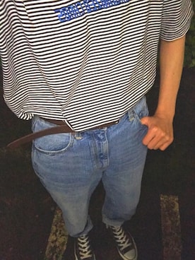 「ハイウエストストレートジーンズ」｜水島 あいさん（レディース・163cm）の夏コーディネート