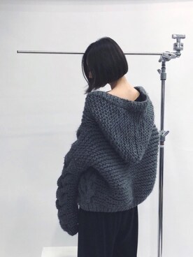 I Love Mr.Mittens “CABLE HOODED BOMBER”ケーブルボンバーフーデット ...