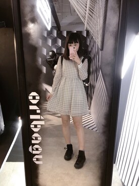「gray」｜「アイテム（ワンピース/ドレス）」を使った、シュさん（レディース・156cm）の春コーディネート