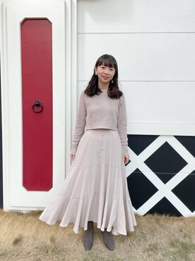 「COCO DEAL（ココディール）のアイテム（ワンピース/ドレス、ピンク系）」を使った、シュさん（レディース・156cm）の冬コーディネート