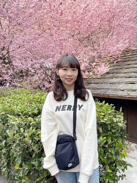 「NIKE(ナイキ)のアイテム(ショルダーバッグ)」を使った、シュさん(レディース・156cm)の春コーディネート