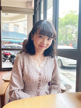 「COCO DEAL（ココディール）のアイテム（ワンピース/ドレス、ピンク系）」を使った、シュさん（レディース・156cm）の春コーディネート