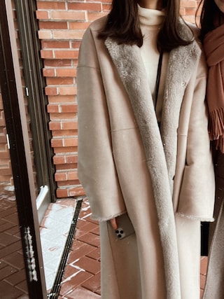 Ameri（アメリ）の「2WAY SOFT BOA LONG COAT（ムートンコート）」 - WEAR