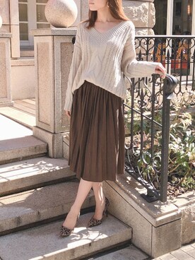 「Julia Boutique（ジュリアブティック）のアイテム」を使った、RUKAさん（レディース・168cm）の秋コーディネート