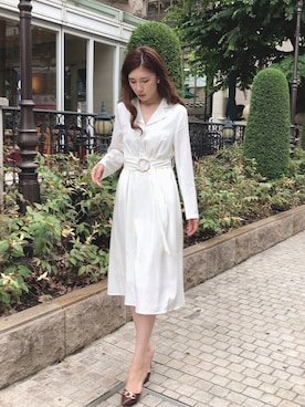 「シャツワンピ」｜RUKAさん（レディース・168cm）の秋コーディネート