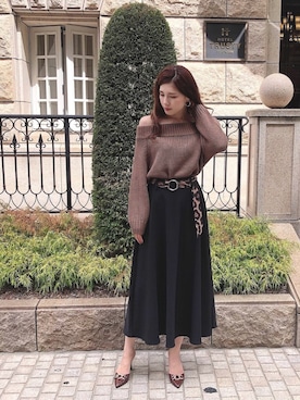 「くすみカラー」｜RUKAさん（レディース・168cm）の秋コーディネート