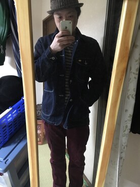 「STEVENSON OVERALL CO.（スティーブンソンオーバーオール）のアイテム（ジャケット/アウター）」を使った、タツヤさん（メンズ・165cm）の春コーディネート