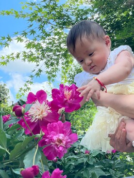 「no brand（ノーブランド）のアイテム（ワンピース/ドレス）」を使った、桜ノママさん（キッズ・80cm）の春コーディネート