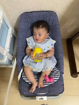 「pupli houseのアイテム（シャツ/ブラウス、ブルー系）」を使った、桜ノママさん（キッズ・110cm）の夏コーディネート