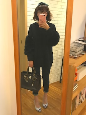 「Charlotte Olympia（シャーロットオリンピア）のアイテム（サンダル）」を使った、洪肯蒂さん（レディース・153cm）の春コーディネート