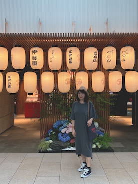 「Rodeo Crowns（ロデオクラウンズ）のアイテム（ワンピース/ドレス）」を使った、洪肯蒂さん（レディース・153cm）の夏コーディネート