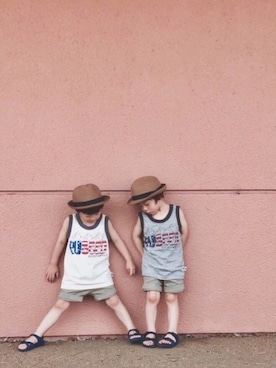 「カーキパンツ」｜haya^^koさん（キッズ・100cm）の夏コーディネート