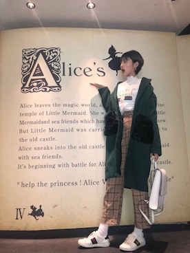 「ファーコート」｜「アイテム（チェスターコート）」を使った、saeさん（レディース・171cm）の秋コーディネート