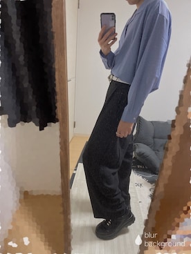 「とろみシャツ」｜ゆうしさん（メンズ・179cm）の春コーディネート