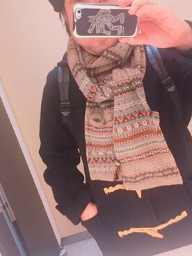 「フェアアイルニット」｜まゆChan  さん（メンズ・169cm）の冬コーディネート