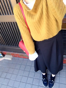 「ユニバ」｜「アイテム（ステンカラーコート）」を使った、Nさん（レディース・164cm）の冬コーディネート