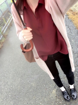 「タイトシルエット」｜「アイテム（その他シューズ）」を使った、Nさん（レディース・164cm）の秋コーディネート