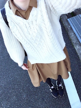 「e.r.g*（イーアールジー）のアイテム（トップス）」を使った、Nさん（レディース・164cm）の秋コーディネート