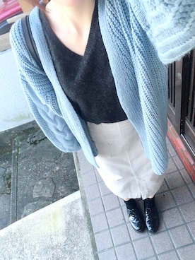 「カシミヤ」｜「アイテム（その他シューズ）」を使った、Nさん（レディース・164cm）の秋コーディネート