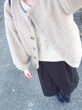 「e.r.g*（イーアールジー）のアイテム（トップス）」を使った、Nさん（レディース・164cm）の冬コーディネート