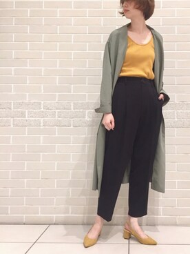 「SALON adam et rope'（サロン アダム エ ロペ）のアイテム（チェスターコート）」を使った、marikoさん（レディース・165cm）の夏コーディネート