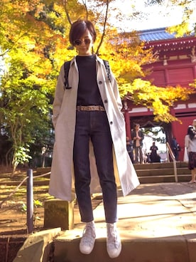 「アイラブCONVERSE」｜「アイテム（その他アウター）」を使った、yukaaaaaaaaさん（レディース・165cm）の冬コーディネート