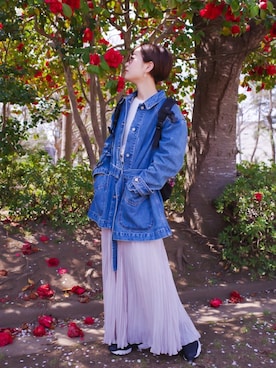 「平成最後のWEARISTAセンバツ」｜「アイテム（その他アウター）」を使った、yukaaaaaaaaさん（レディース・165cm）の春コーディネート