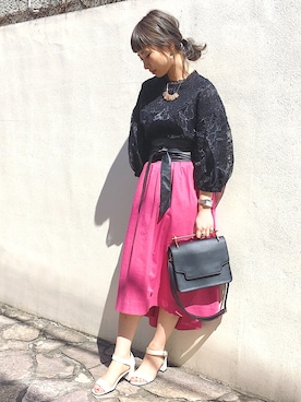 「バルーンスリーブ」｜Hinechiさん（レディース・158cm）の春コーディネート