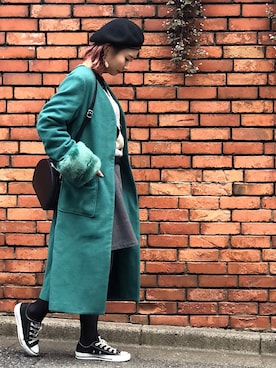 「CONVERSE（コンバース）のconverse（コンバース） ALL STAR OX（オールスターOX）（スニーカー）」を使った、Hinechiさん（レディース・158cm）の冬コーディネート