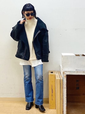 Hinechiさん（レディース・158cm）の冬コーディネート