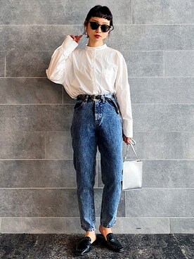 PAGEBOY札幌パセオ店｜Hinechi使用「PAGEBOY（バックリボンBIGシャツ）」的時尚穿搭