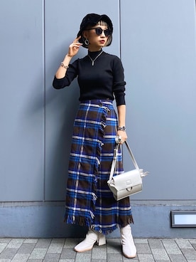 「PAGEBOY（ページボーイ）のハクミニショルダーBAG（ショルダーバッグ）」を使った、Hinechiさん（レディース・158cm）の秋コーディネート