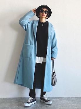 「PAGEBOY（ページボーイ）のアイテム（ダウンジャケット/コート）」を使った、Hinechiさん（レディース・158cm）の冬コーディネート