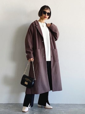 「PAGEBOY（ページボーイ）のアイテム（ダウンジャケット/コート）」を使った、Hinechiさん（レディース・158cm）の冬コーディネート