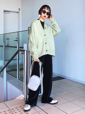 「ピスタチオ」｜「アイテム（ローファー）」を使った、Hinechiさん（レディース・158cm）の冬コーディネート