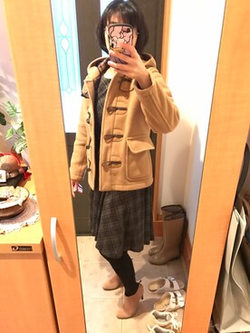 「STRAWBERRY-FIELDS（ストロベリーフィールズ）のアイテム（ワンピース）」を使った、まろんさん（レディース・160cm）の冬コーディネート
