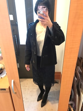 「spring」｜「アイテム（ダッフルコート）」を使った、まろんさん（レディース・160cm）の春コーディネート