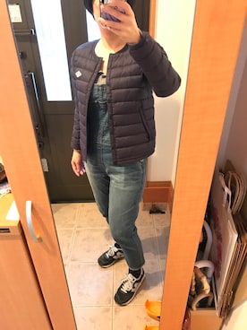 「インナーダウン」｜「アイテム（オールインワン・サロペット）」を使った、まろんさん（レディース・160cm）の春コーディネート