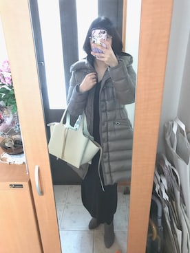 「セリーヌ」｜「アイテム（ダウンジャケット/コート）」を使った、まろんさん（レディース・160cm）の冬コーディネート