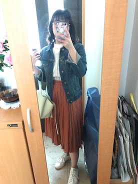 「セリーヌ」｜「アイテム（デニムジャケット）」を使った、まろんさん（レディース・160cm）の秋コーディネート