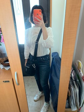 「FRAMeWORK（フレームワーク）のアイテム（マウンテンパーカー）」を使った、まろんさん（レディース・160cm）の秋コーディネート