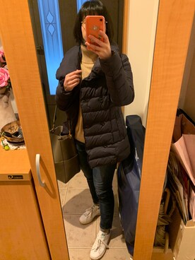 「Noble（ノーブル）の12GWタートルネックプルオーバー◆（ニット/セーター）」を使った、まろんさん（レディース・160cm）の冬コーディネート