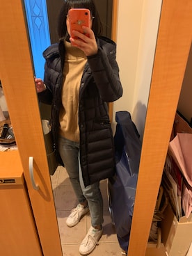 「Noble（ノーブル）の12GWタートルネックプルオーバー◆（ニット/セーター）」を使った、まろんさん（レディース・160cm）の冬コーディネート