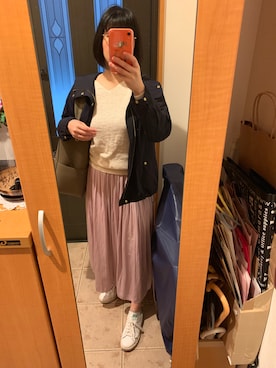 「FRAMeWORK（フレームワーク）のアイテム（マウンテンパーカー）」を使った、まろんさん（レディース・160cm）の春コーディネート