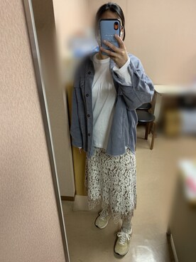 「IENA（イエナ）のレース裾フレアスカート◆（スカート）」を使った、まろんさん（レディース・160cm）の秋コーディネート