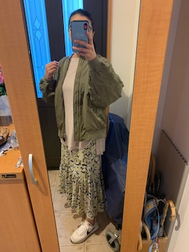 「FRAMeWORK（フレームワーク）のアイテム（ブルゾン）」を使った、まろんさん（レディース・160cm）の春コーディネート