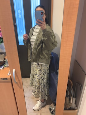 「FRAMeWORK（フレームワーク）のアイテム（ブルゾン）」を使った、まろんさん（レディース・160cm）の春コーディネート