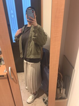 「FRAMeWORK（フレームワーク）のアイテム（ブルゾン）」を使った、まろんさん（レディース・160cm）の春コーディネート