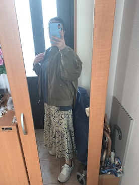 「FRAMeWORK（フレームワーク）のアイテム（ブルゾン）」を使った、まろんさん（レディース・160cm）の春コーディネート