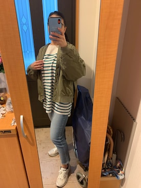 「FRAMeWORK（フレームワーク）のアイテム（ブルゾン）」を使った、まろんさん（レディース・160cm）の春コーディネート